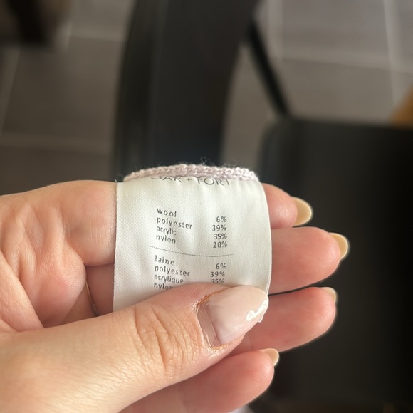 Oak + Fort Baby Light Pink Thin Sweater Short Sleeve Button Up Cardigan - Picture 6 of 6